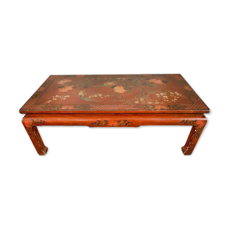 Table en laque rouge de Chine 1950