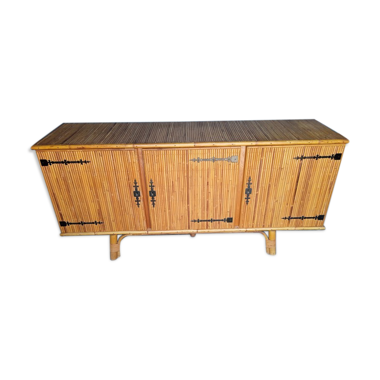 Enfilade en rotin époque 1950/60