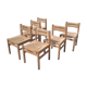 Set of 6 rope and pine chairs