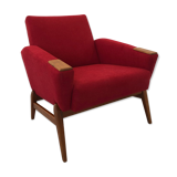 DANISH DESIGN ARMCHAIR IN WOOL & TEAK WOOD, 1970S
