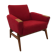 DANISH DESIGN ARMCHAIR IN WOOL & TEAK WOOD, 1970S