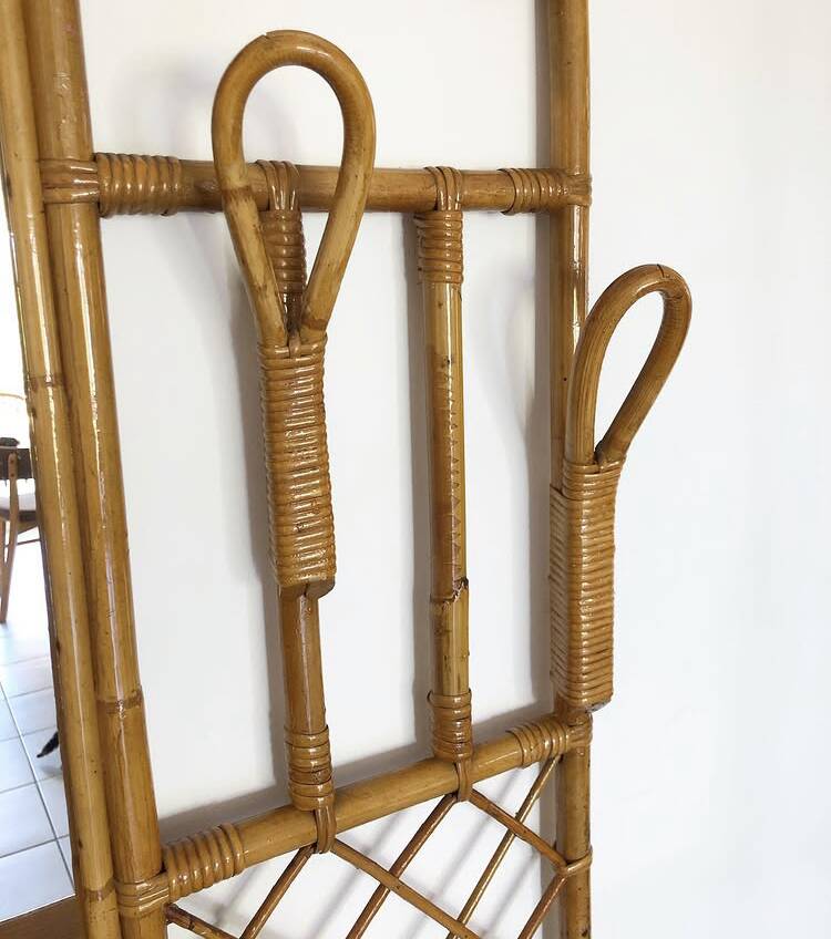 Vintage rattan wardrobe