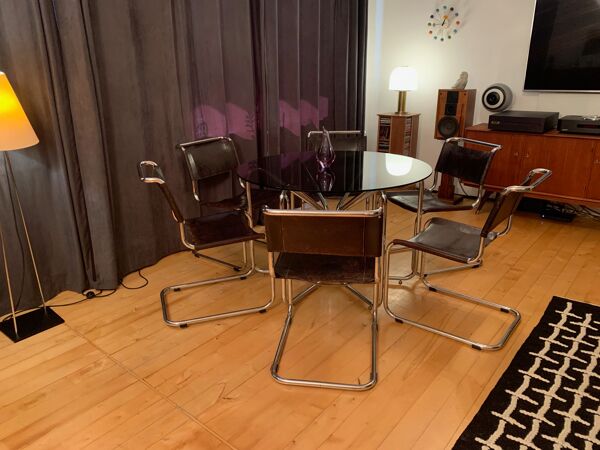A set of six S33 chairs by Mart Stam, Thonet, Germany, 1960s.