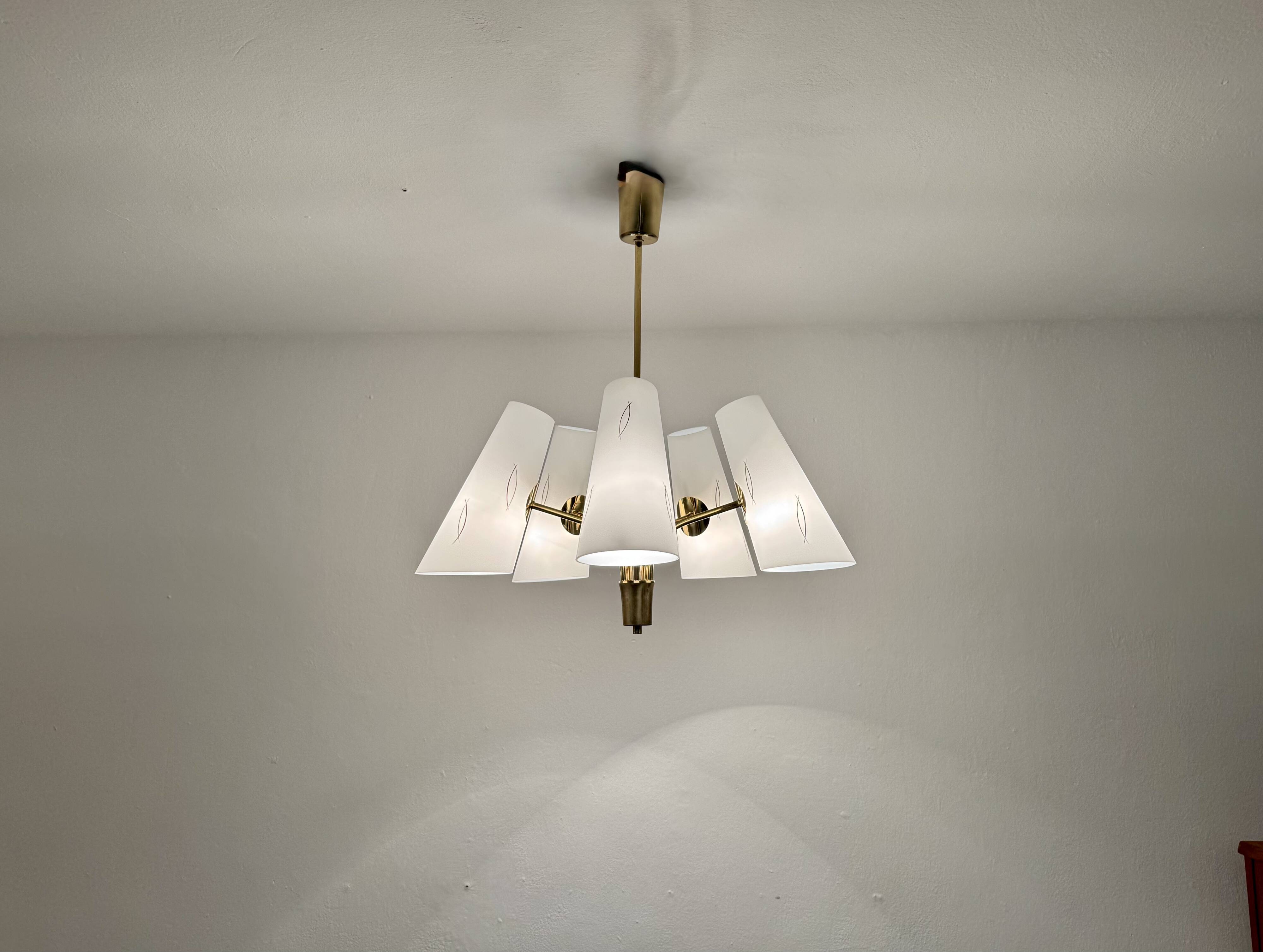 Austrian Brass Chandelier by Rupert Nikoll