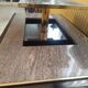 Transformable coffee table in marble and brass – fedam – italian design