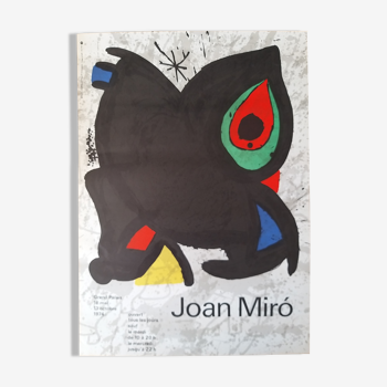 Old/original poster Poster Joan Miro exhibition Grand Palais Paris 1974