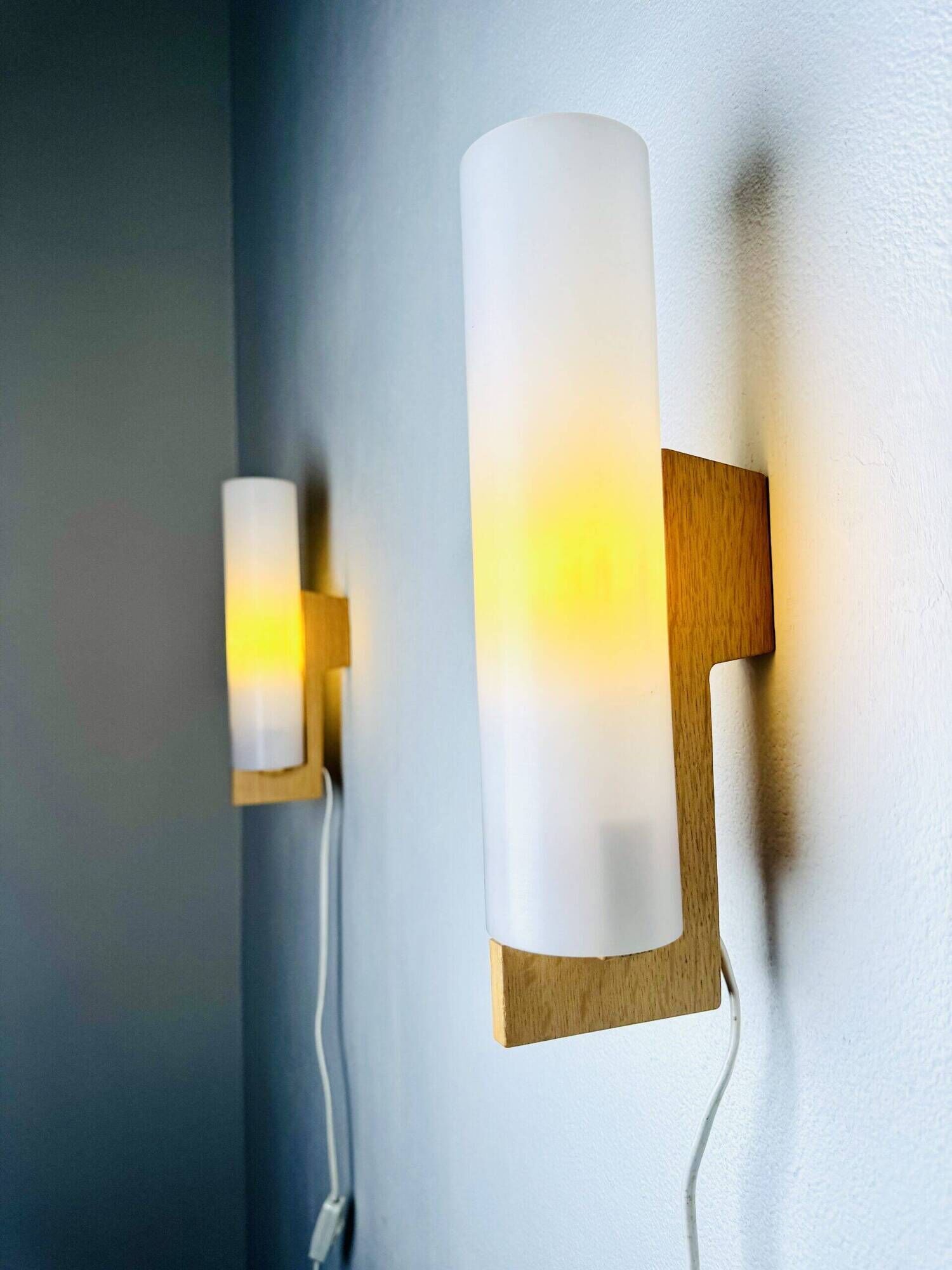 Cylindrical Wall Lamps By Uno & Östen Kristiansson For Luxus, Sweden 1960S