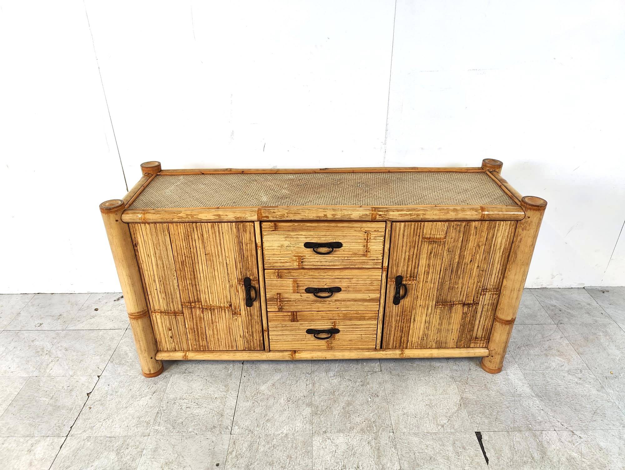 Buffet vintage en bambou, 1970