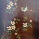 Vintage Chinese red and gold cabinet with flowers and birds (lacquer cabinet)