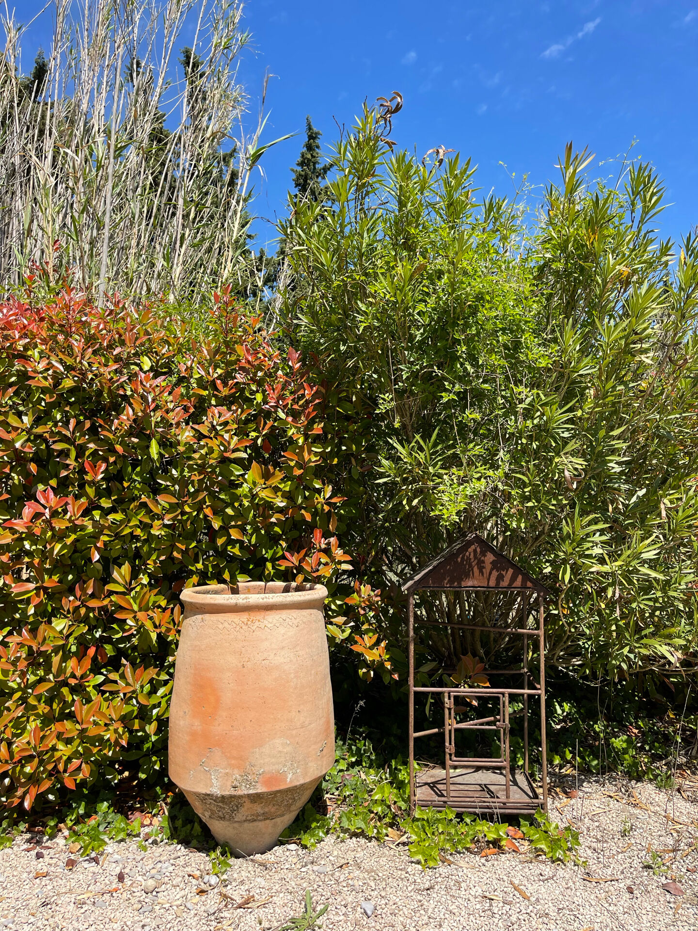 Ancient terracotta pottery jar