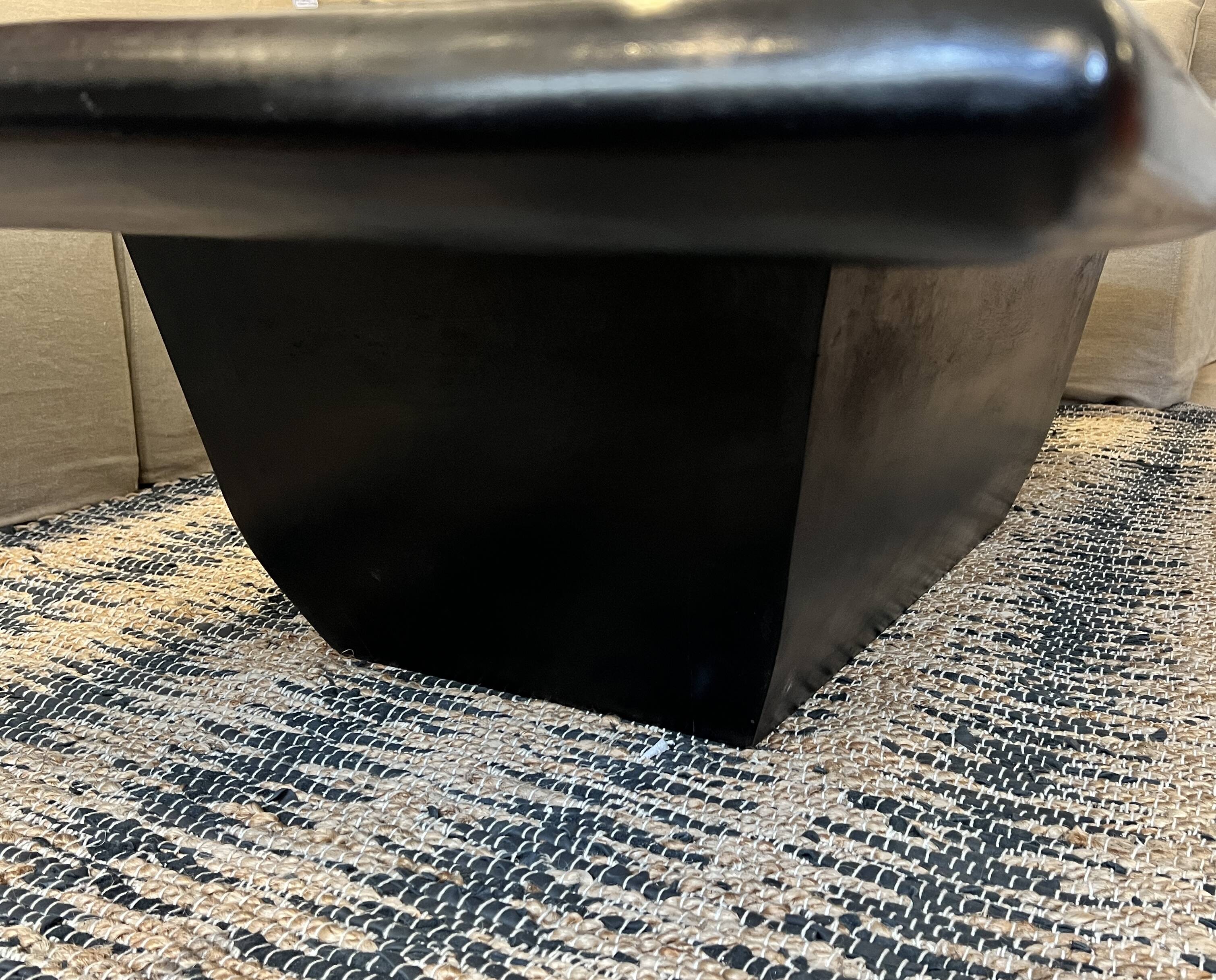 Mango wood coffee table, "wave effect" top.