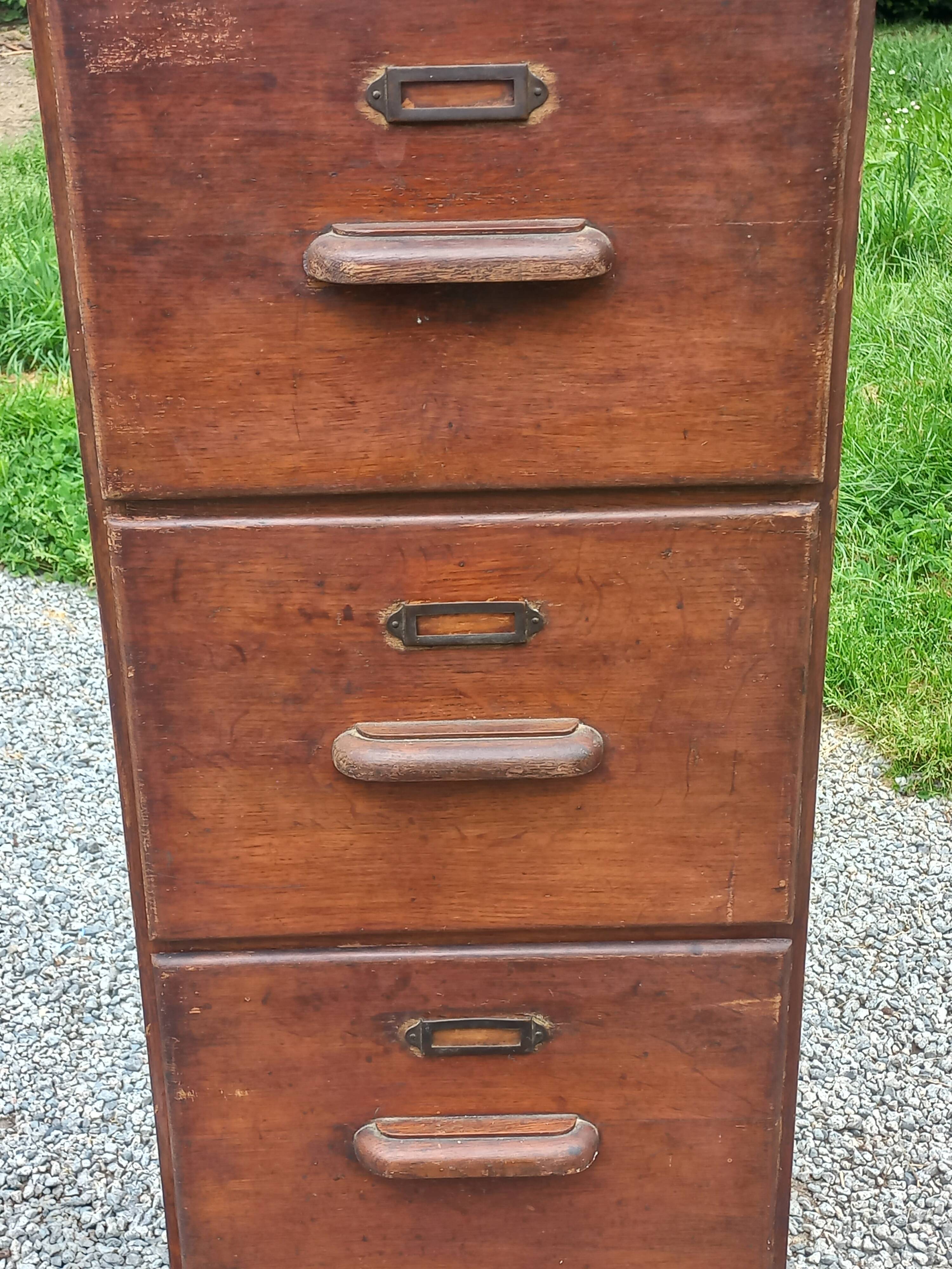 Oak craft cabinet with 5 drawers from the 1930s/1950s