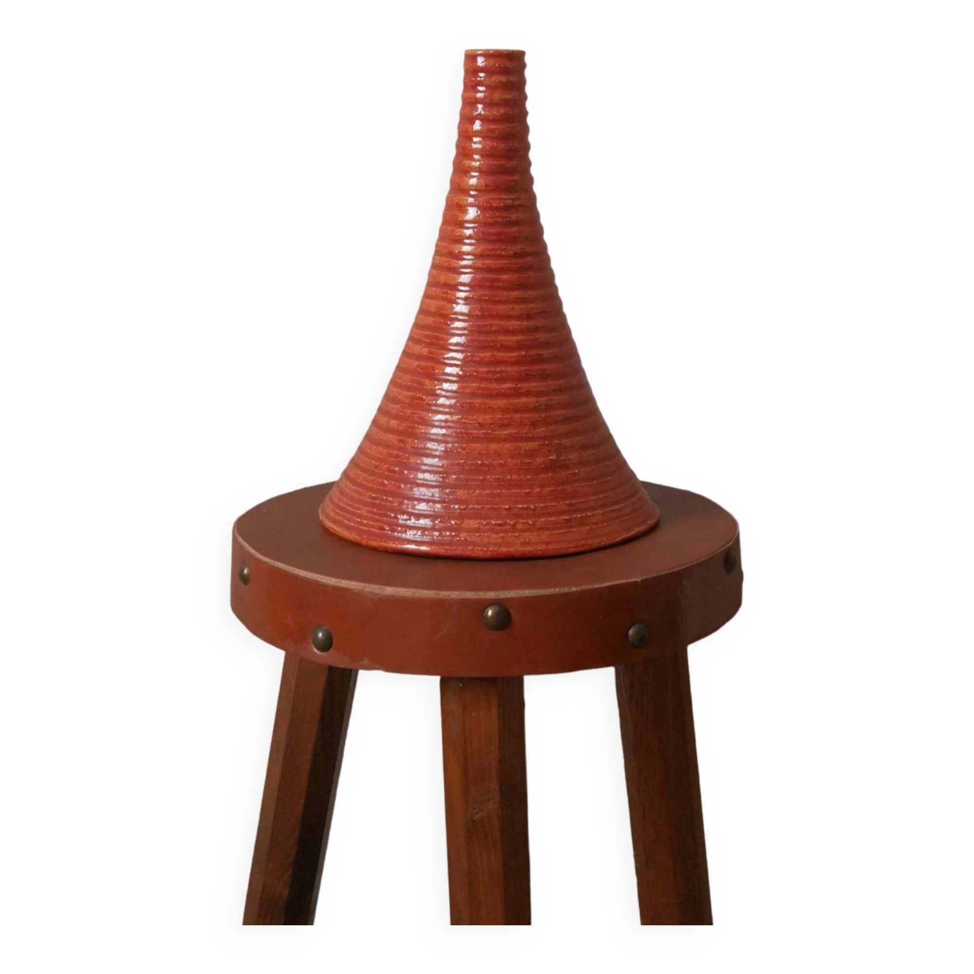 Soliflore vase in vintage enameled ceramic handmade object handmade pottery Scandinavian design