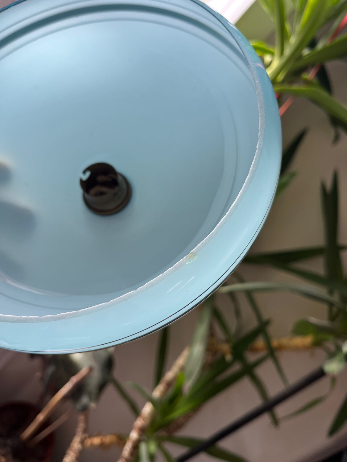 Blue opaline bowl with silver trim