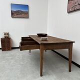 Antique farm table, fully restored, with 3 drawers