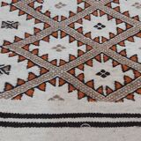 Handmade beige mergoum carpet  70x130cm