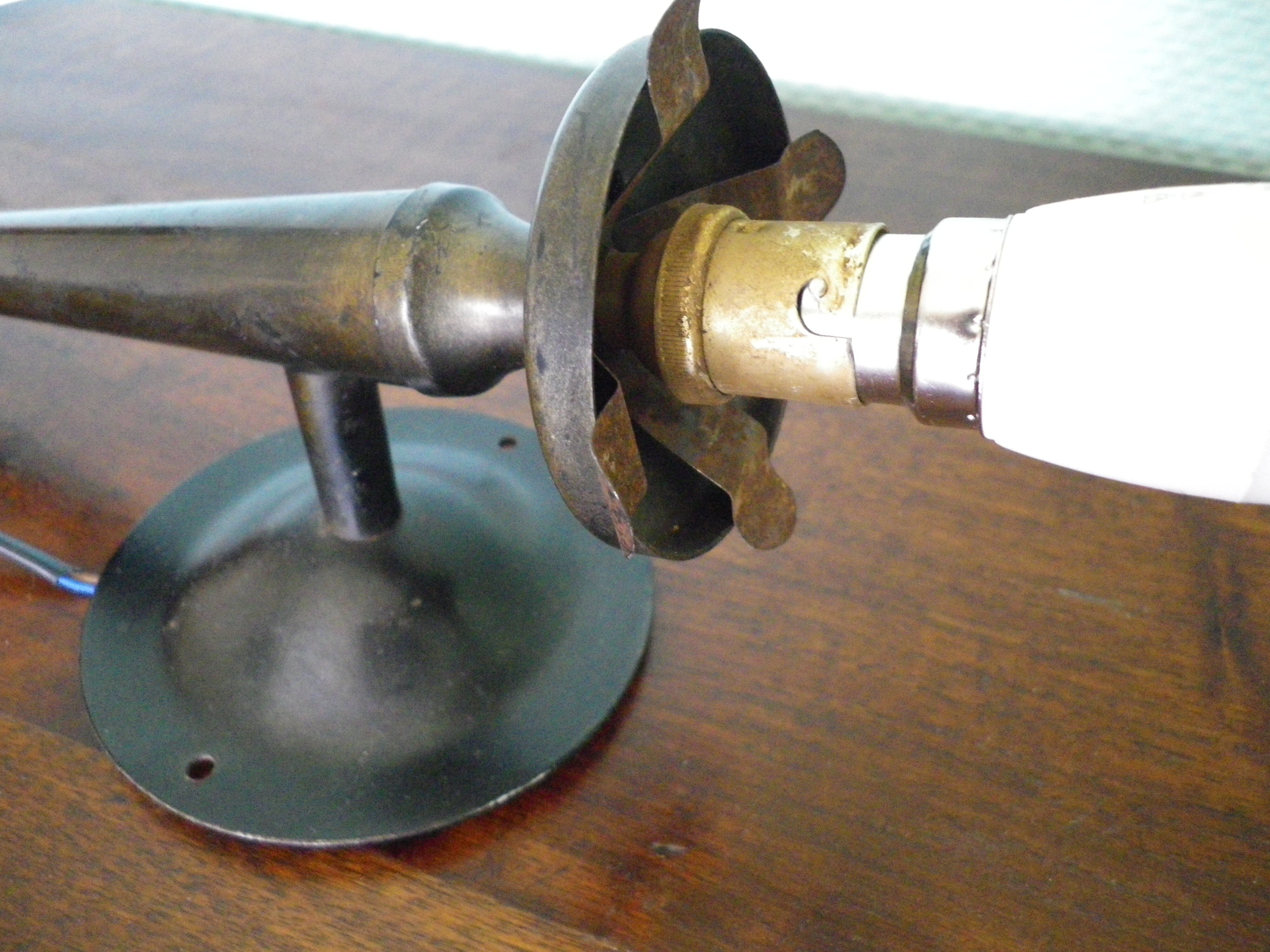 Brass patinated thick metal wall 1940