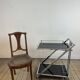 Vintage "Z-Line" Chrome and Smoked Glass Side Table 2000s