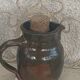 Carafe rafraîchissoir en céramique émaillée et bouchon en liège vintage