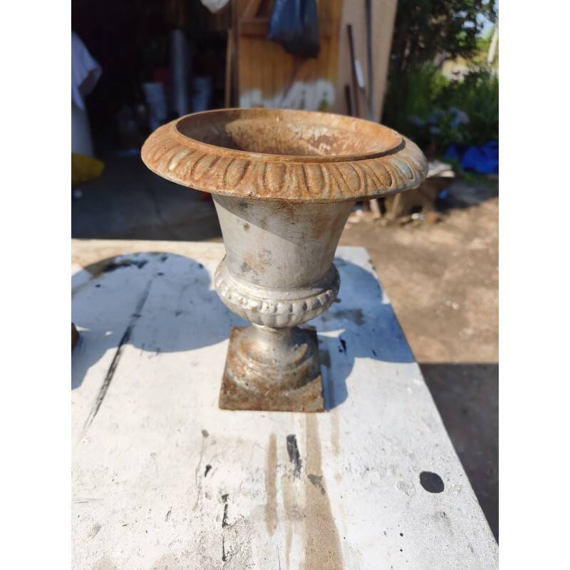 1 lot of 5 Médicis vases in cast iron from 1900, Charleville - Mézières