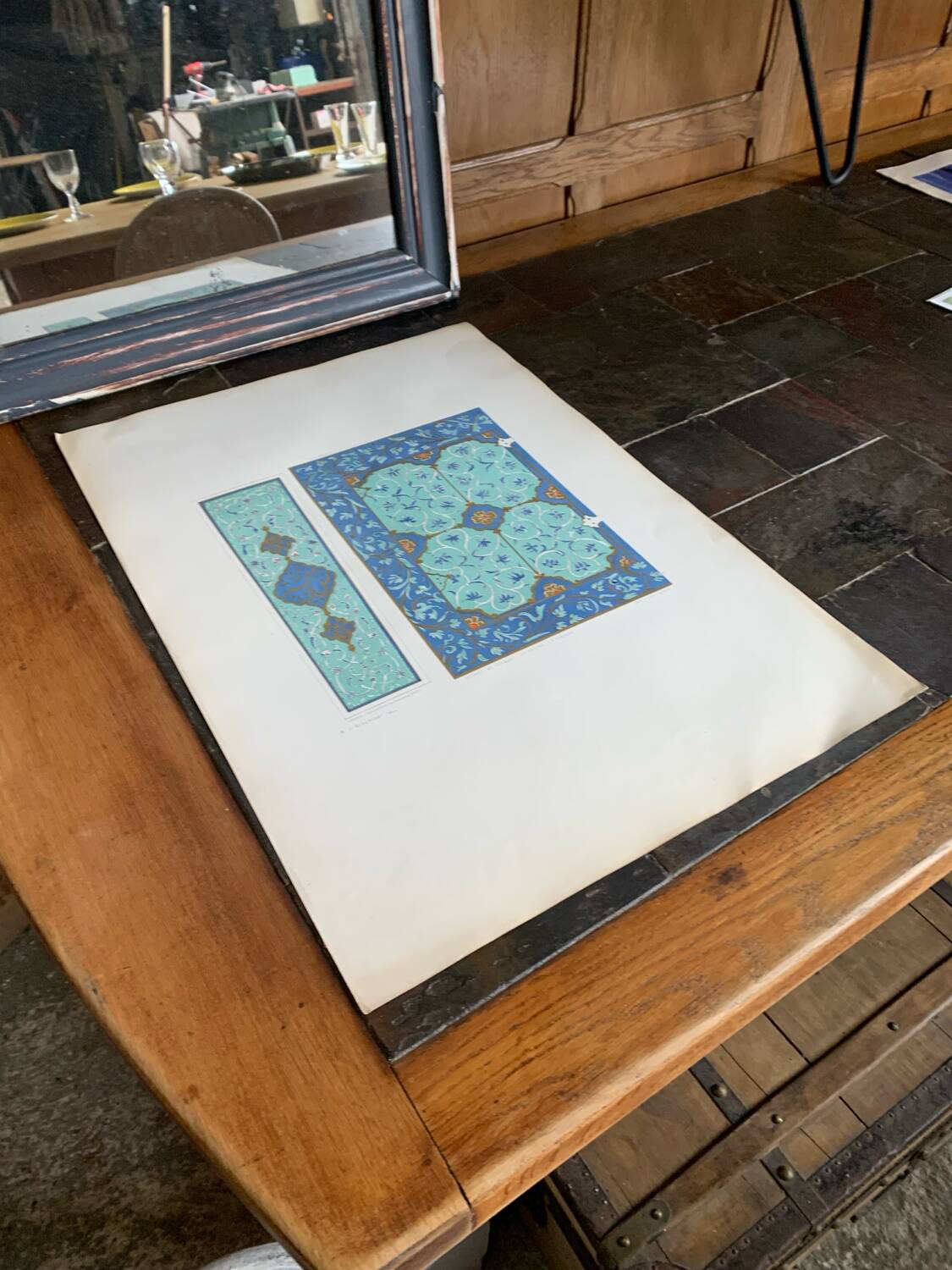 Lithographie ancienne orientale - Ornements de la Perse