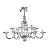 Chandelier en verre de Murano vénitien transparent de luxe