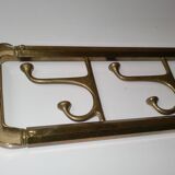 Vintage Art-Deco brass Wall Coat Rack France, 1940s