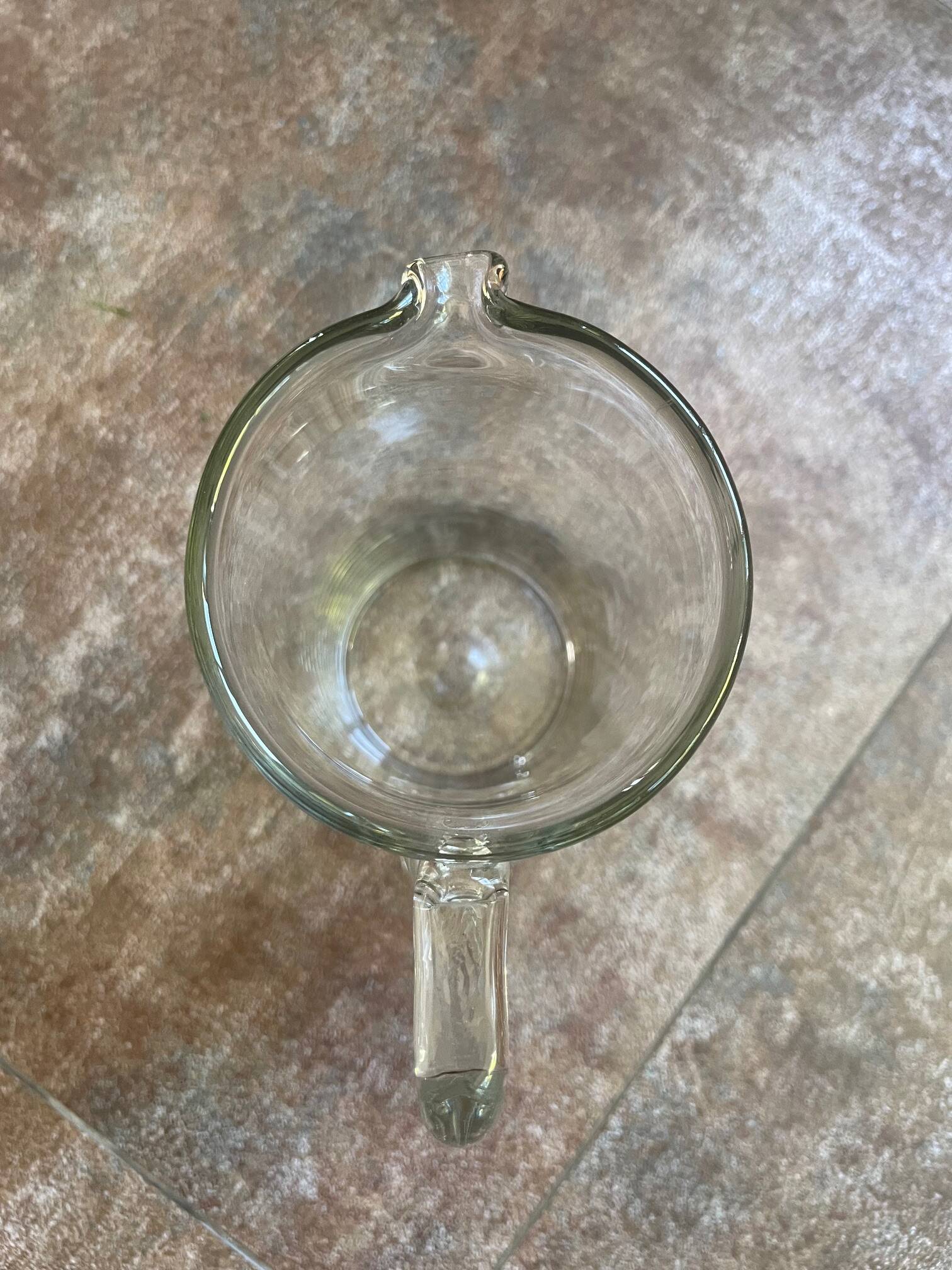 Pitcher or carafe in blown crystal and engraved with floral motif