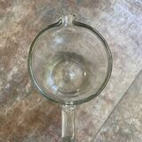 Blown crystal pitcher or carafe with floral motif and engraving