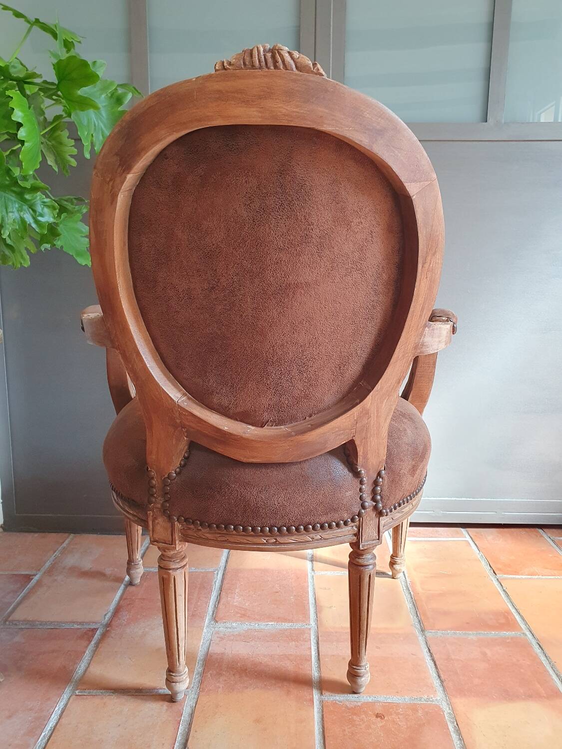 Baroque suede armchair