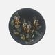 Black ceramic plate with floral pattern Ruscha Art Pottery Germany