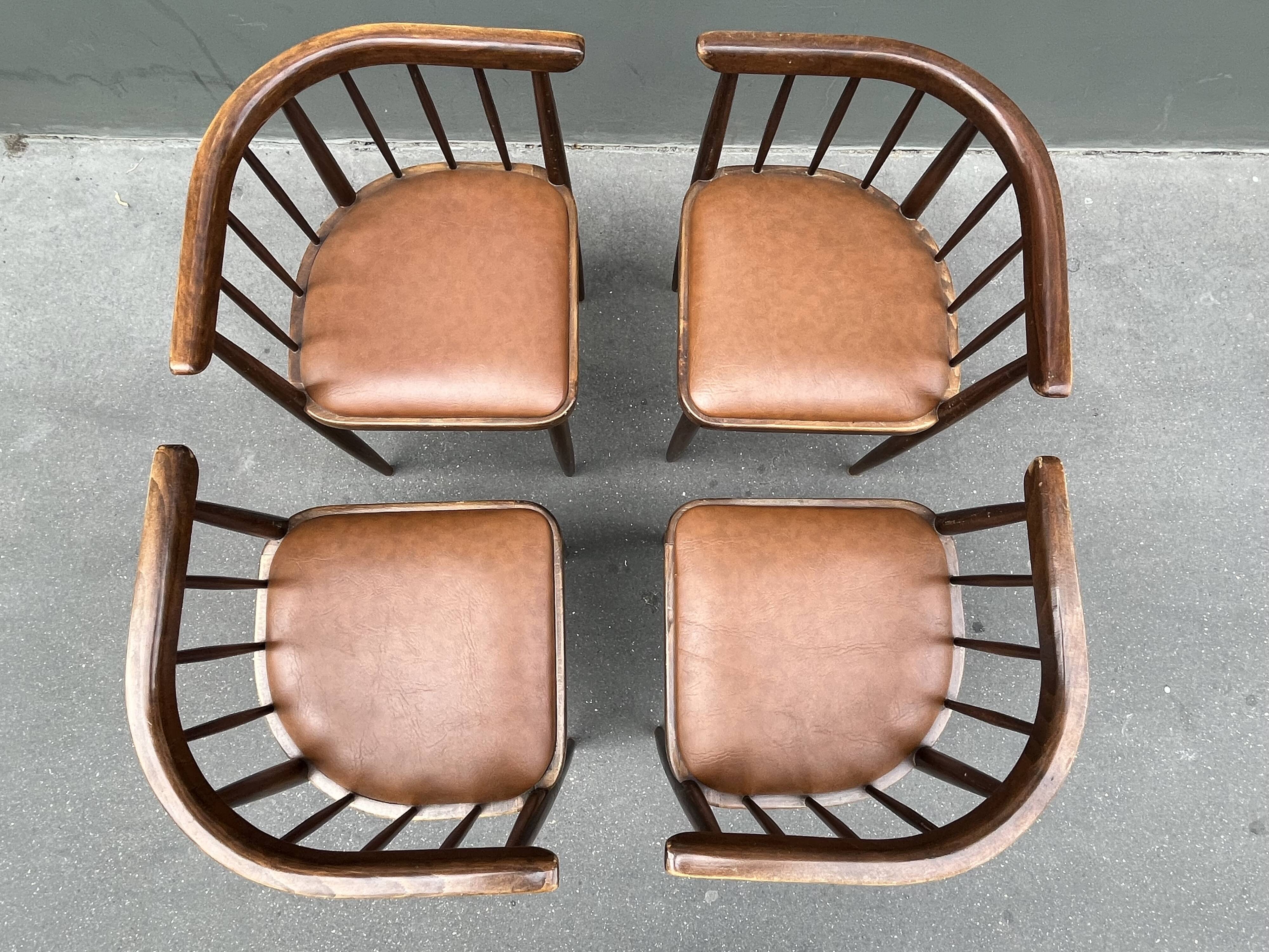 Thonet set of 4 built-in chairs 60s / 70s