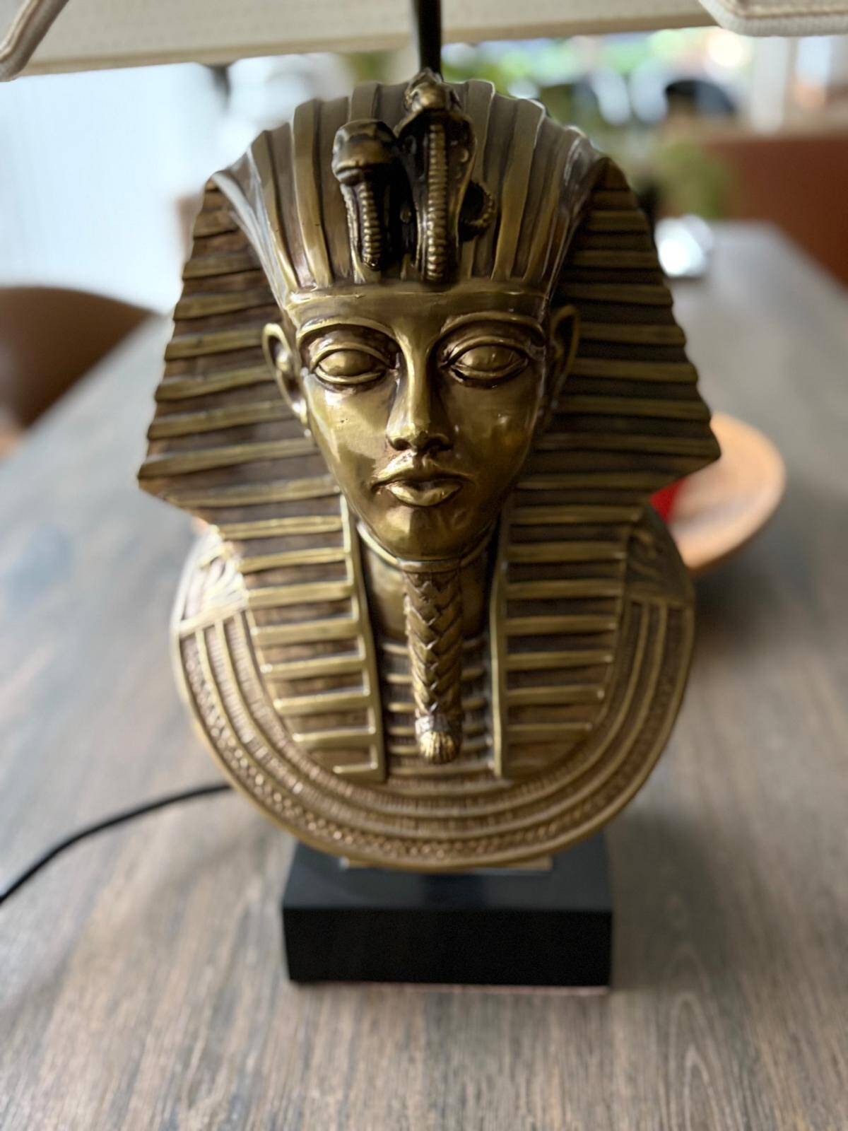 Pharaoh lamp 7 brass marble at Maison Jansen & Deknudt lighting