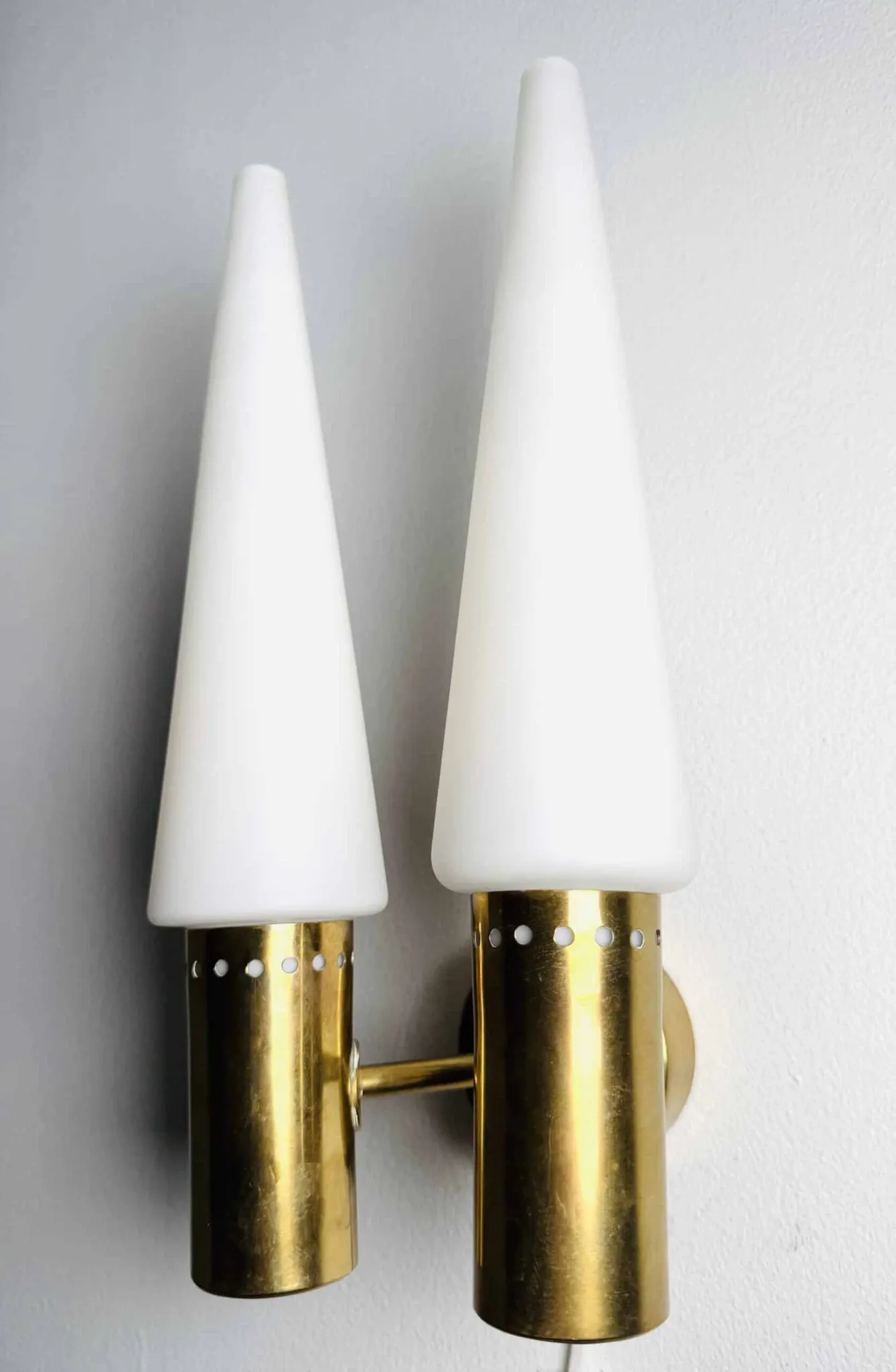 Brass Coloured Double Wall Lamp By Hans-Agne Jakobsson For Markaryd, Sweden, 1960S