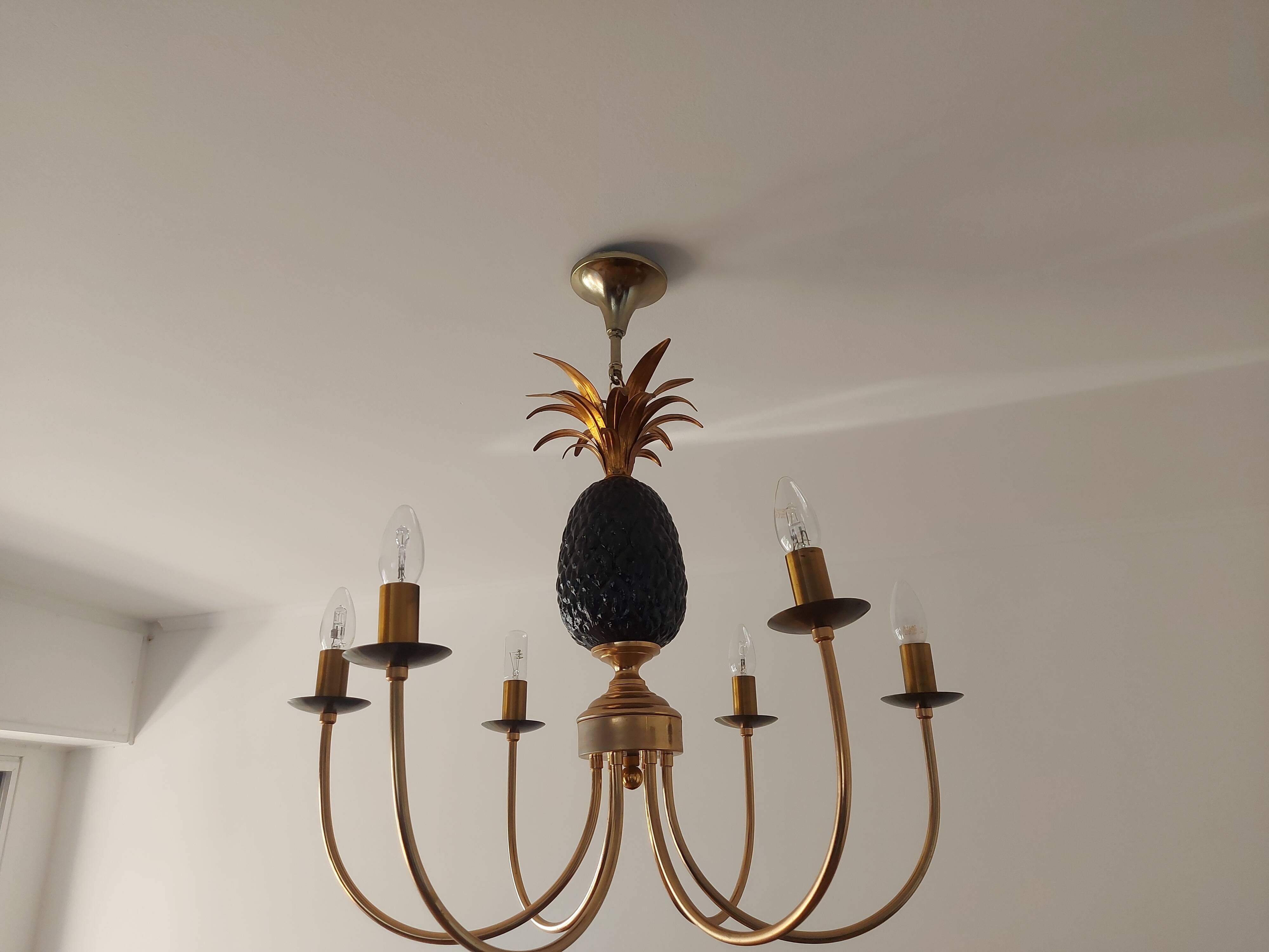 Pineapple chandelier from the 70'S in brass