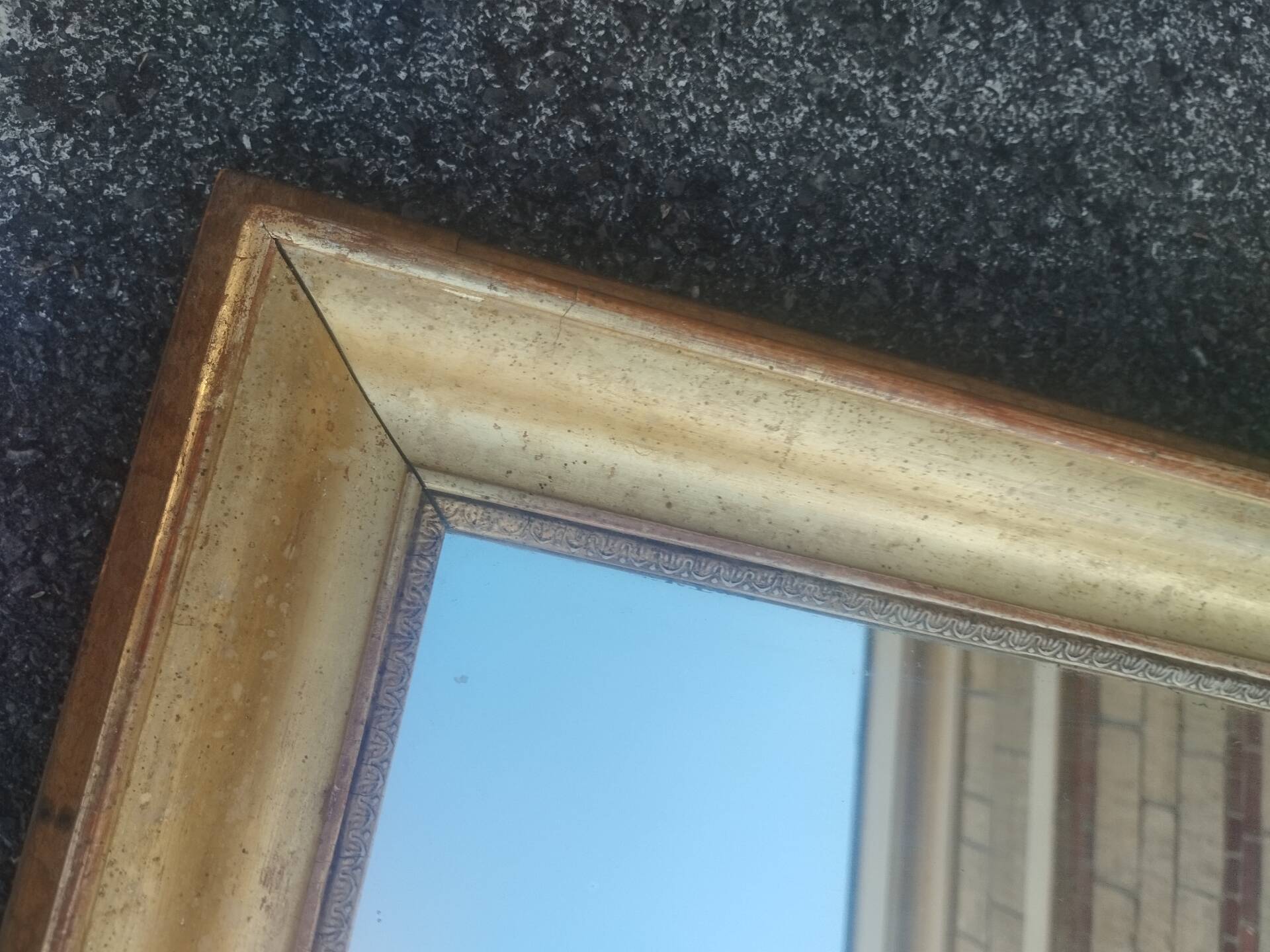 Miroir ancien en stuc doré époque xixeme