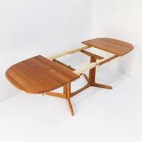 Vintage Gudme Danish oval extendable dining table solid teak 1960s