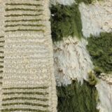 Beni Ouarain rug in Khaki Green and Cream Checkerboard, Handmade, 250x150cm