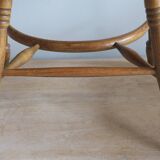 Mid century solid oak lyre-back Windsor armchair, 1960s