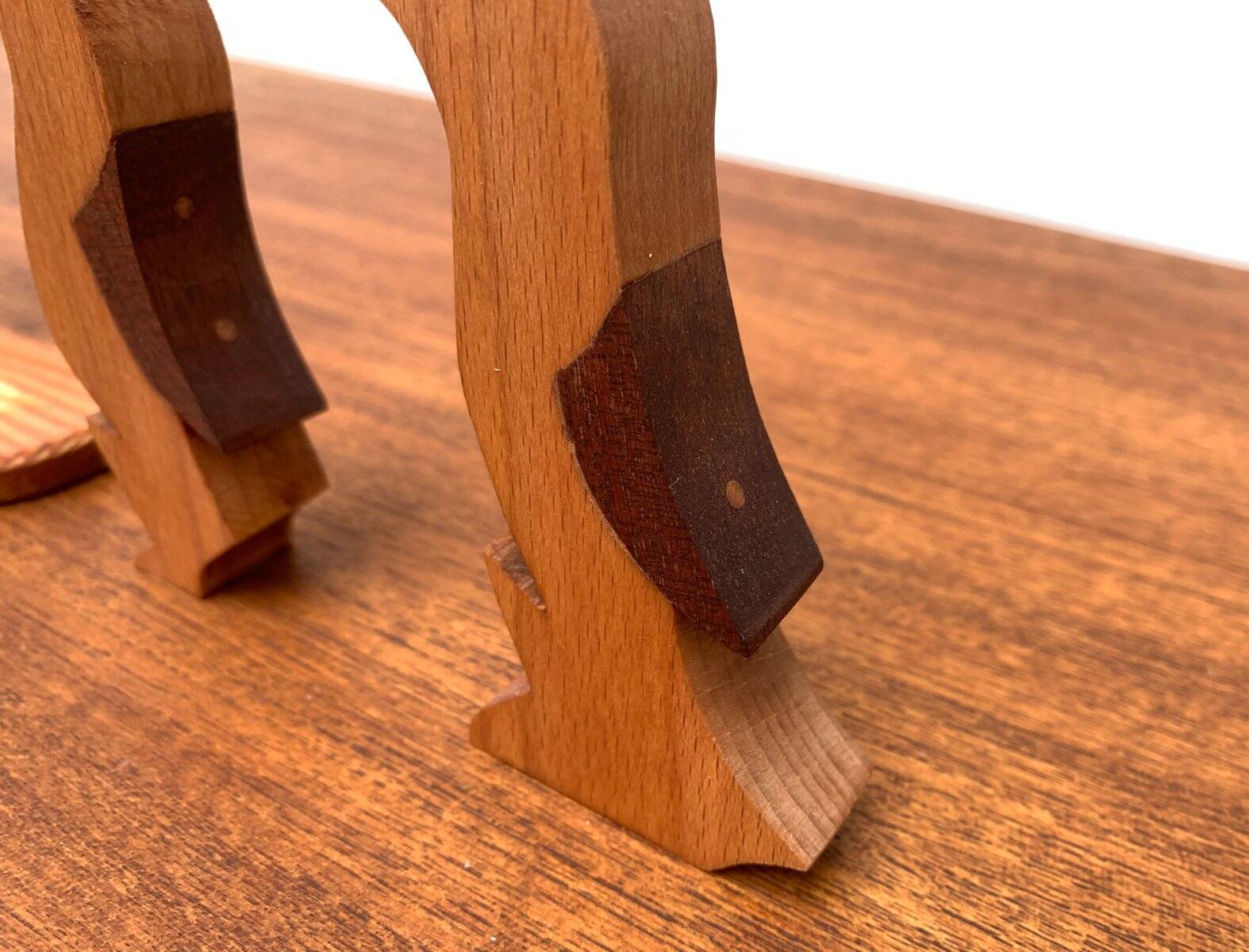 Sculpture vintage en bois de pingouin, ensemble de 3