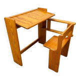 Folding pine children's desk by Trama, desk