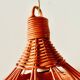 Vintage orange wicker pendant light - bird cage