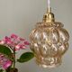 Vintage amber glass globe pendant lamp