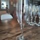 Lot de 9 flûtes à champagne en verre vintage