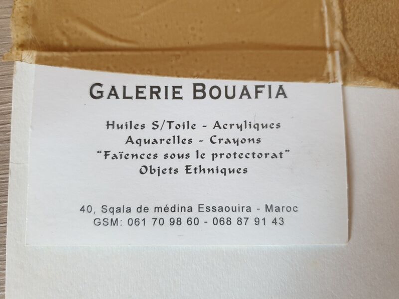 Gouache on paper, character in Morocco, Mohamed Bouafia