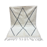 White wool carpet with diamonds 154x200cm