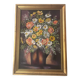 Large framed flower painting
