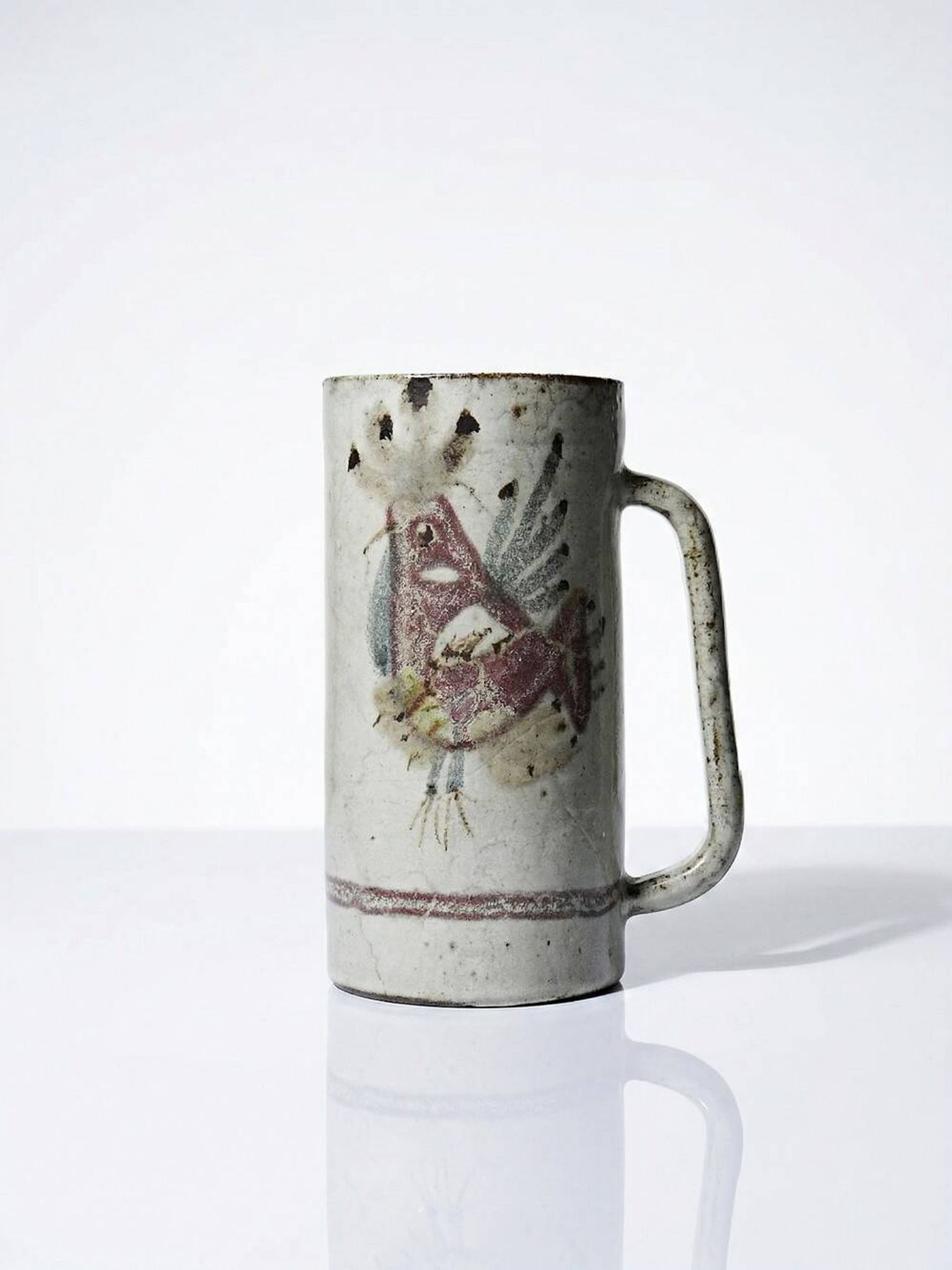 Large mug Le Mûrier Gustave Reynaud Vallauris vintage 1960s