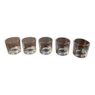 Set of 6 small glasses or verrines golden's ger