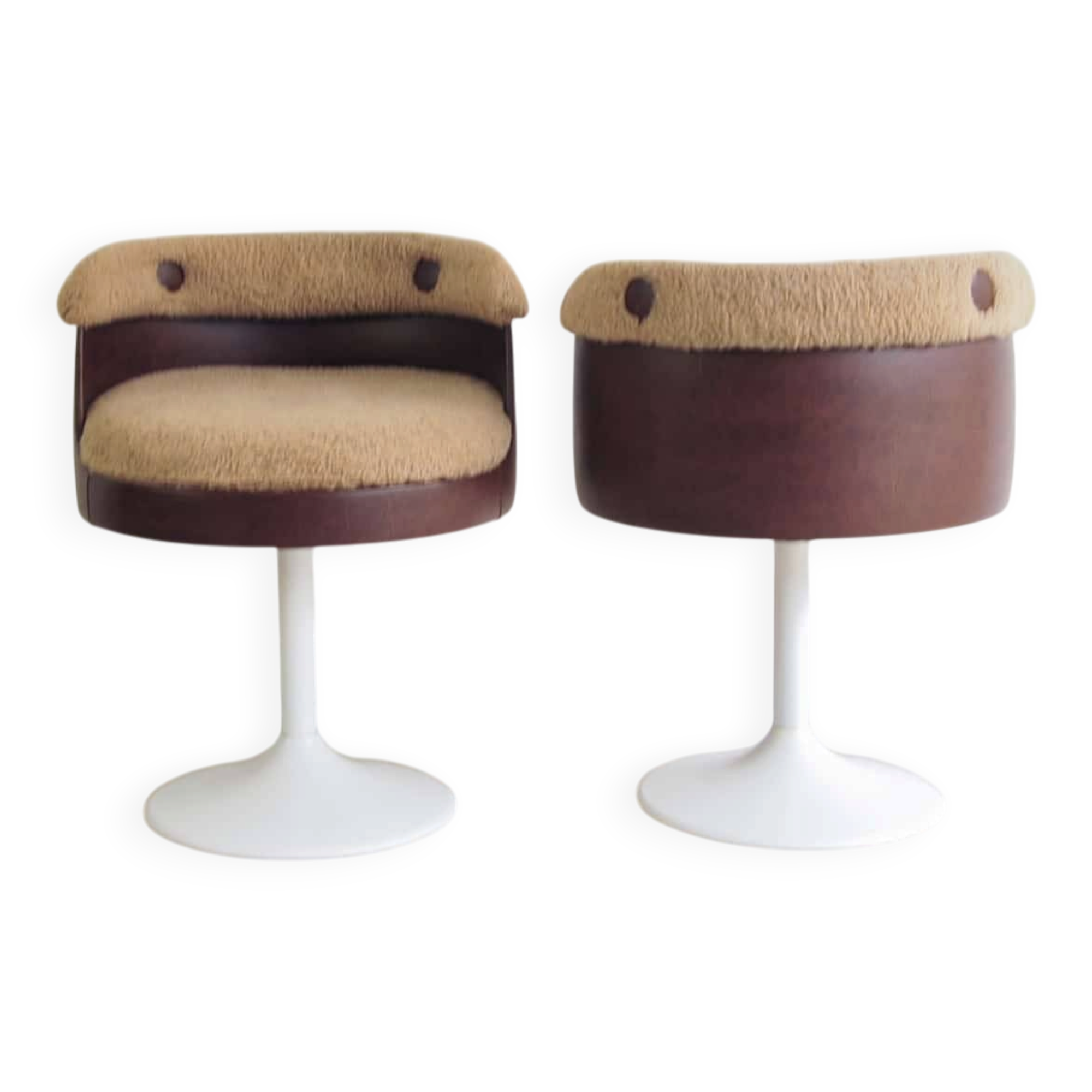 Ensemble de 2 chaises tulipes de l'ère spatiale